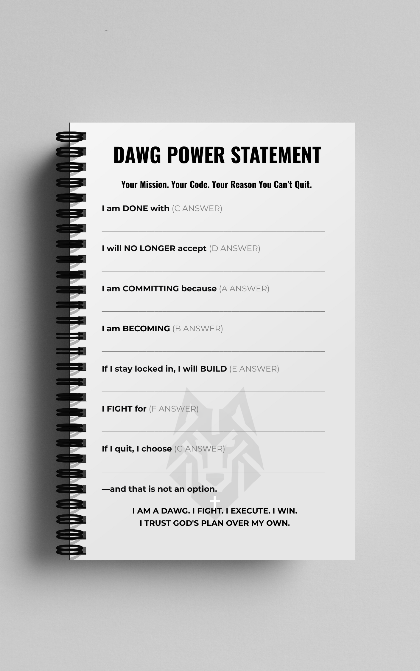 DAWG MENTAL BATTLE BOOK